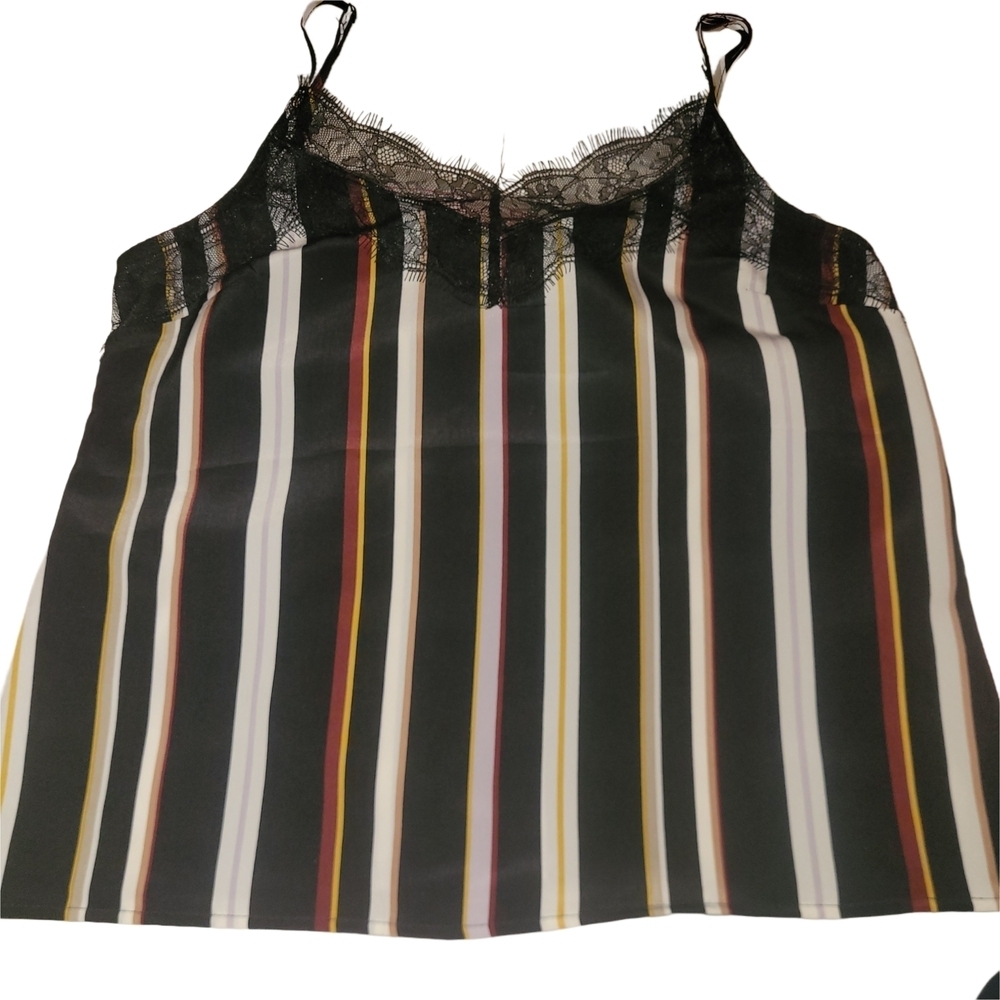 Dynamite Striped Lace Trim Cami Top Size XS